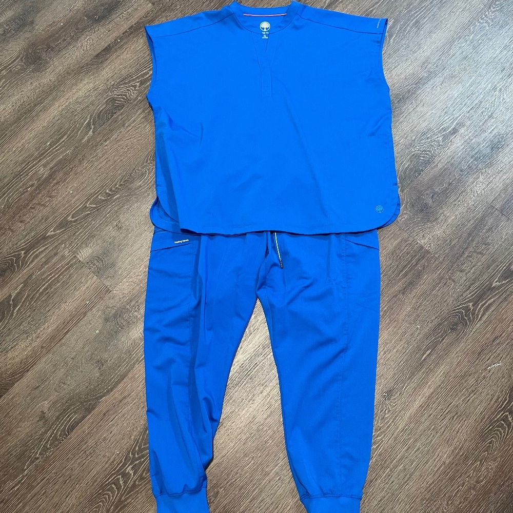 Healing Hands Blue Scrub Set